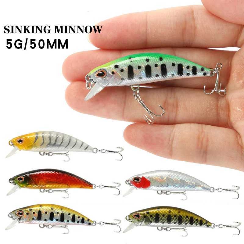 1PCS Black Minnow Lure 5cm 5g Minnow Fishing Lure Artificial Jerkbait Quality Hooks Wobbler Crankbait Fishing Lure Tackle Z250411