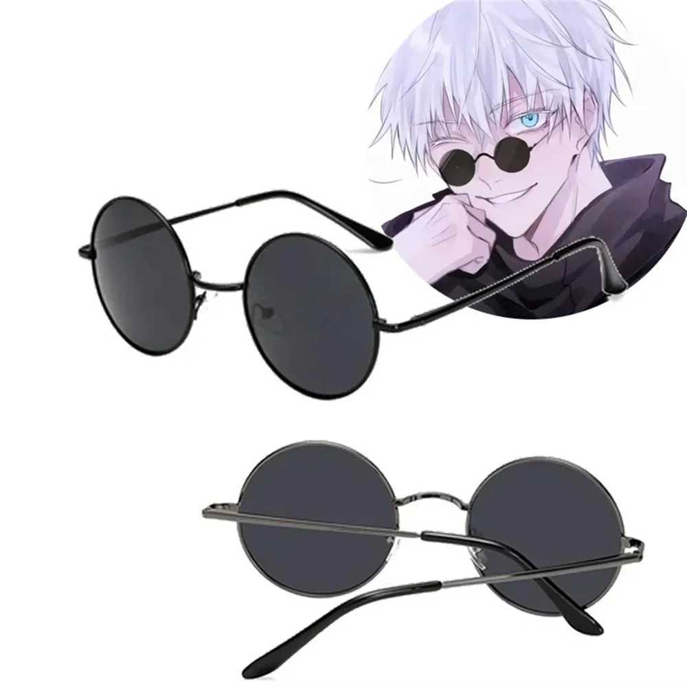 Anime gojo satoru glasses Jujutsu Kaisen Gojo Satoru Cosplay Black Glasses Eyewear Sunglasses High Quty Party Men Women PropsC250411