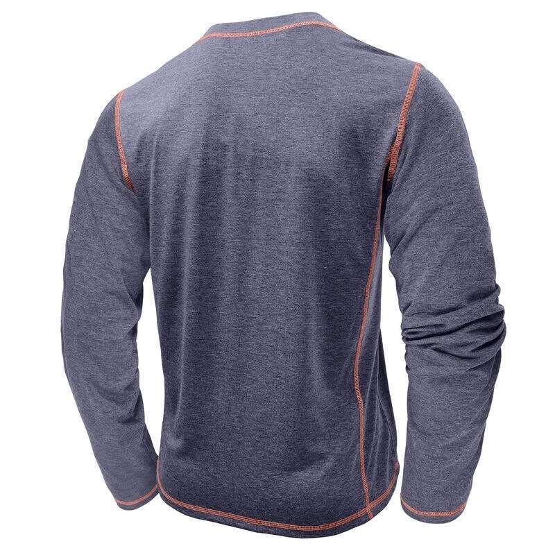 Men autumn winter plus long sleeved T-shirt, European and American men's Henry shirt, four button top new casual fashion trend clothing