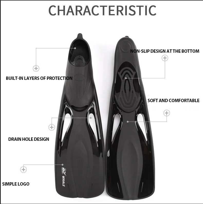 Professional scuba diving fin womens swimming shoes silicone long diving shoes single fin diving shoesY250412