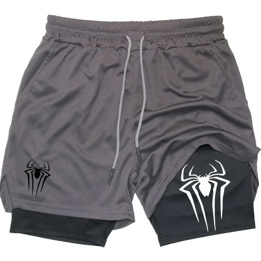 Summer Workout Run 2 in 1 Breathable outdoor quick drying basketball Men's printed gym casual sports shorts