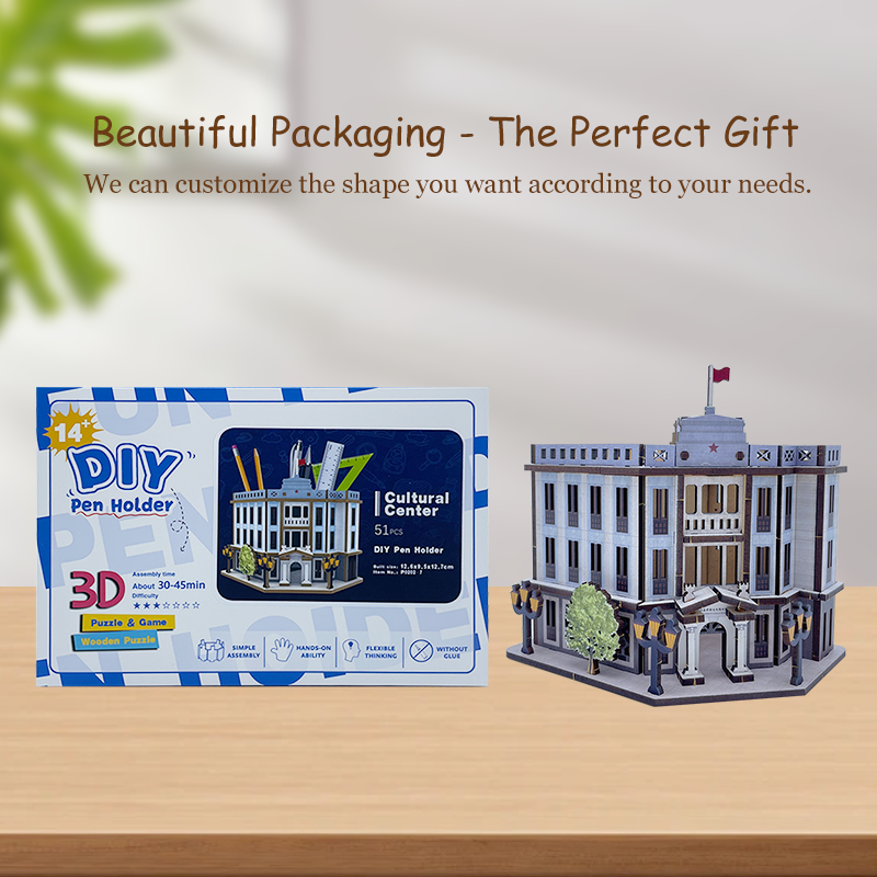 DIY Assembled Storefront Pen Holder Set, Including Pet Shop/Clothing Store/Flower Shop/Coffee Shop Models Creative Desktop Organizer for Stationery & 