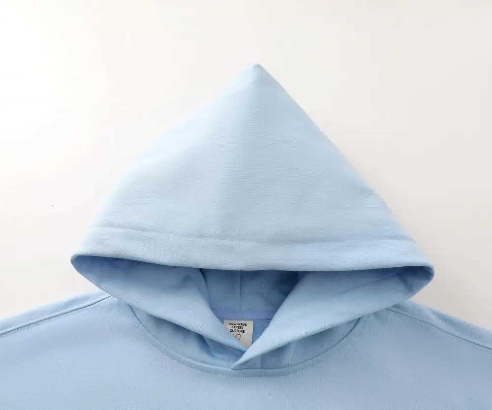POD customization DIY Custom 450gsm Cotton French Terry Oversized Drop Shoulder Hoodie Men Grey Blue Street Wear Hip Hop Comfortable HoodieT251112