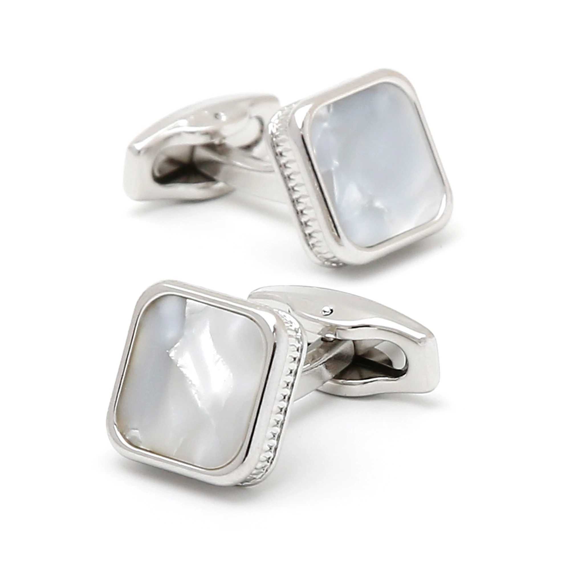 Mens cufflinks XK23031 luxury classic shell square dress shirt cufflinks jewelryT250412
