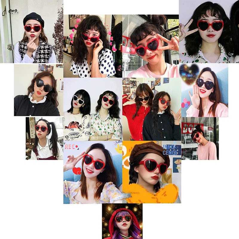 Women Fashion Heart Shaped Effects Glasses Watch The Lights Change To Heart Shape At Night Diffraction Glasses Female SunglassesC250411