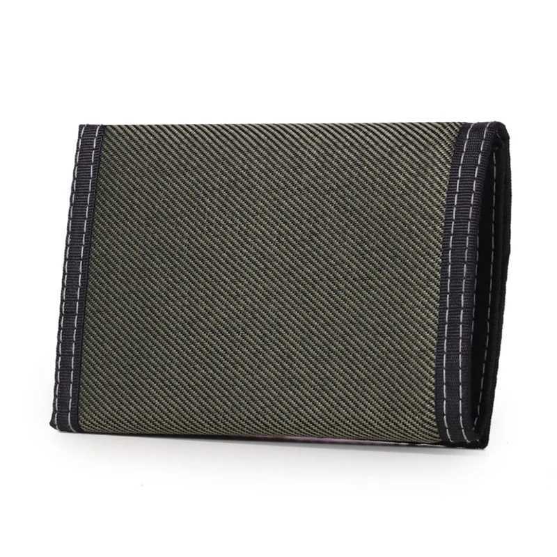 Mens three fold short wallet with ID window simple card clip s canvas small pocket coin wallet Z250411