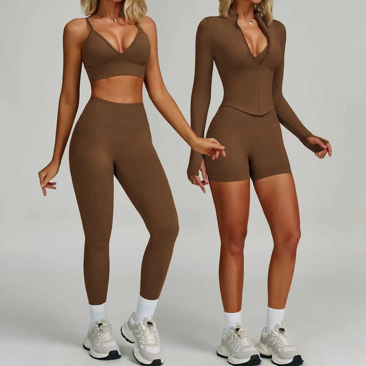 Sportswear SeamLEs 2/3PCS Yoga Suit Women Gym Set Tracksuit Running Workout Long-sLEeved Sports Bra FitnESS Tracksuits J251112