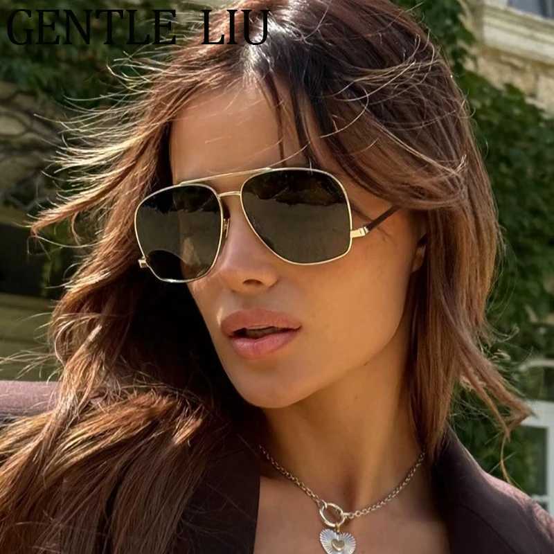 Oversized Pilot Mask Sunglasses Women 2025 Luxury Brand Vintage Oval Big Frame Sun Glasses For Ladies Driving Eyewear UV400 Z250411
