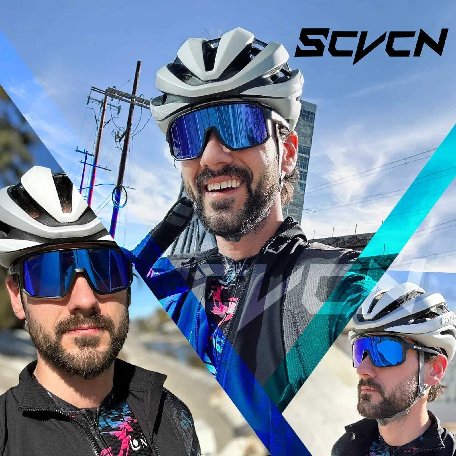 SCVCN Cycling Sunglasses Bike Mountain Driving Glasses Outdoor Sports Hiking Glasses Mens Glasses for Leisure SunglassesC250411