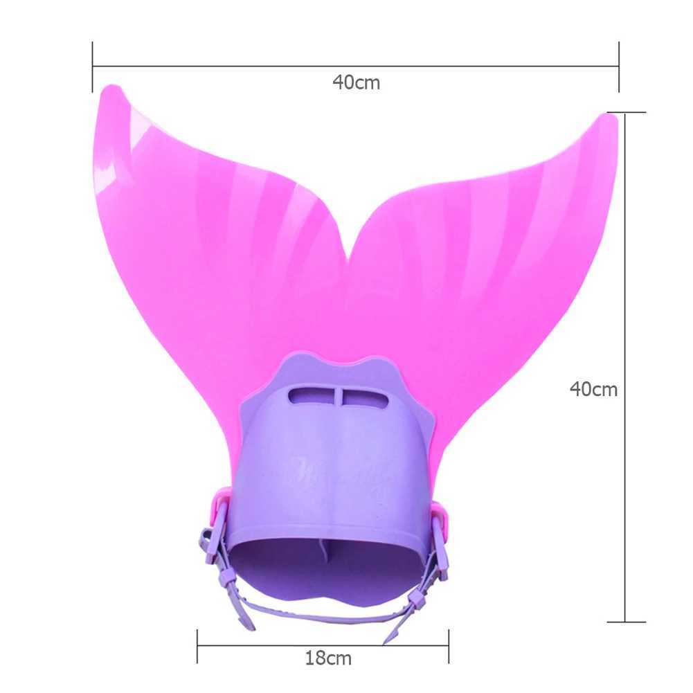 Childrens mermaid tail flip childrens silicone fin diving shoes swimming equipmentY250412