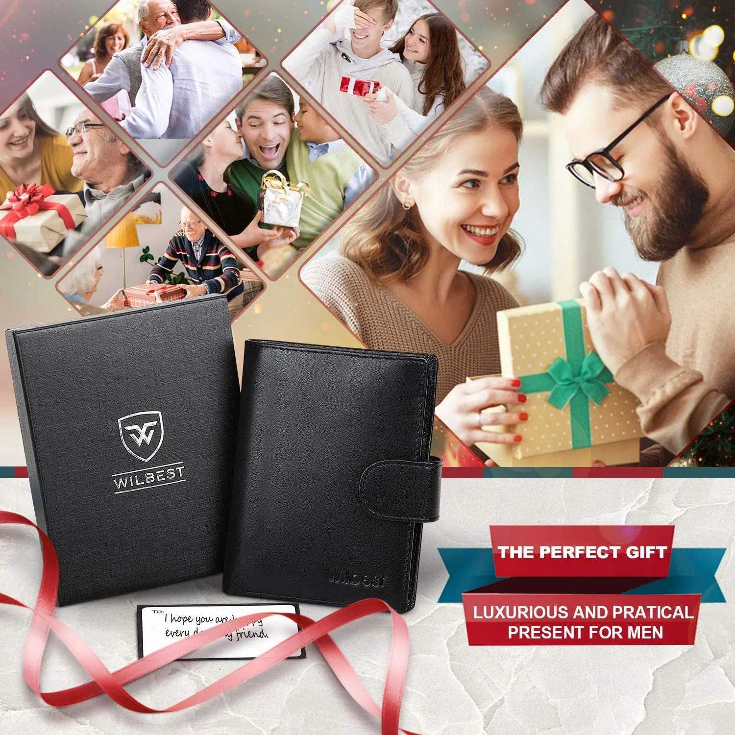Mens leather wallet business wallet RFID card holder transparent Windows bank note coin company black Z250411