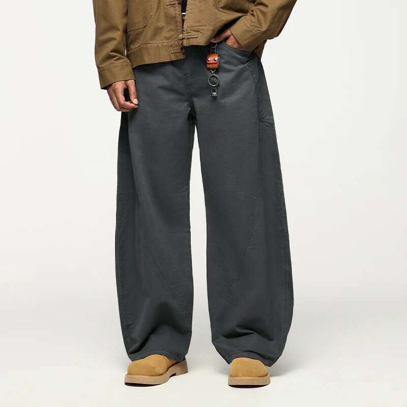 Men's Washed Cargo Pants 2024 New Arrivals Vintage Trousers Cotton Loose Casual Pant