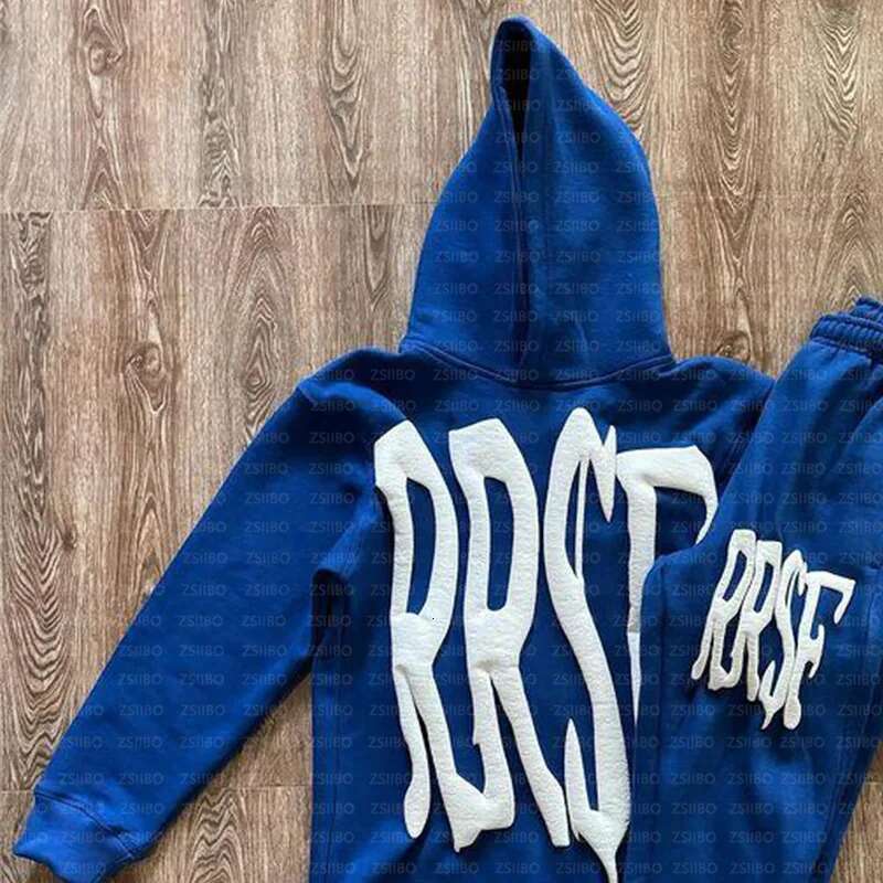 Letter Foam Printed Oversized Hoodie American Streetwear Retro Trendy Brand Fashion Loose Pullover Sweatshirt Women Clothing