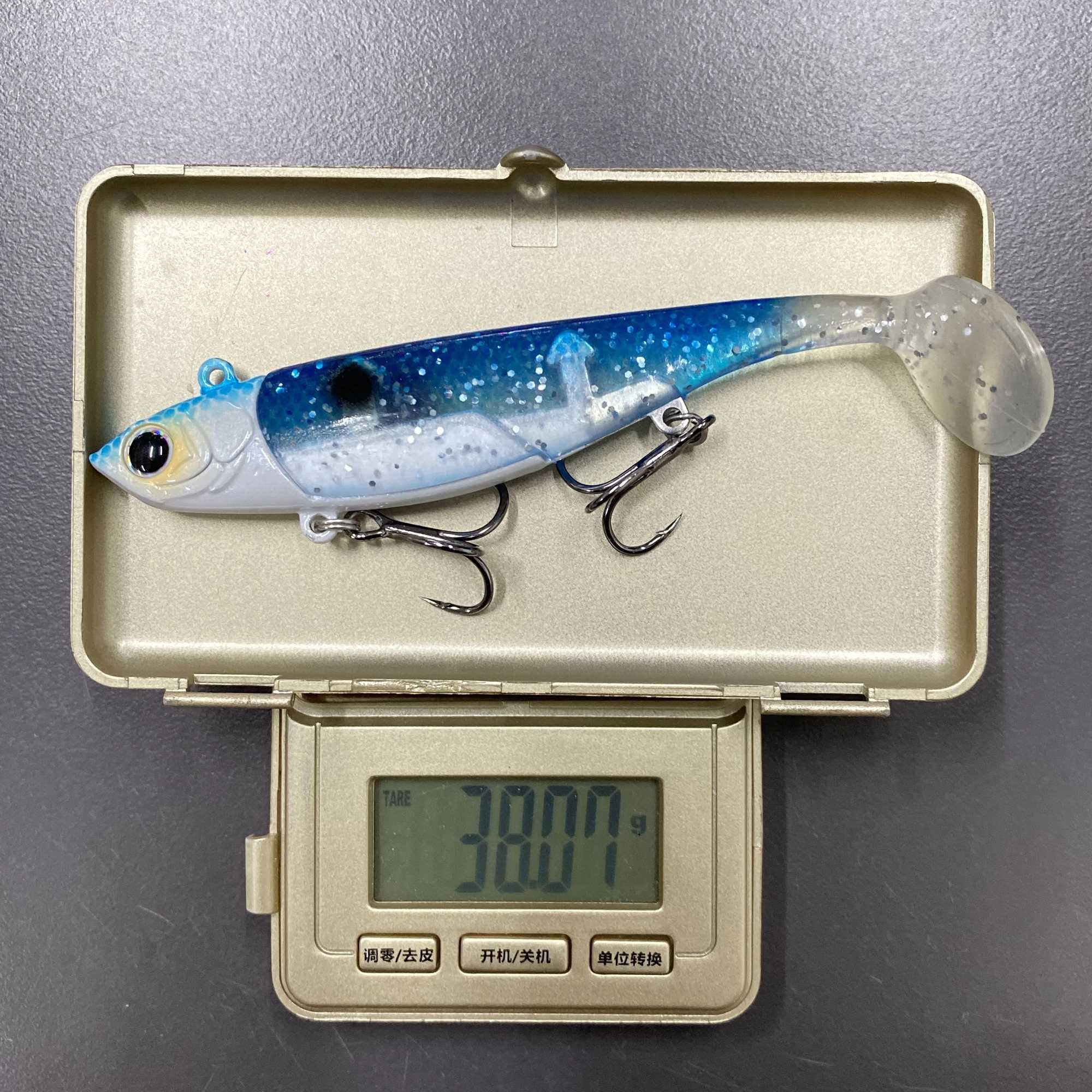 Artificial soft bait with jig head 22g 38g Jigging soft lure rubber pesca fishing bass lures swim bait with T tail Jigging Lure Z250411