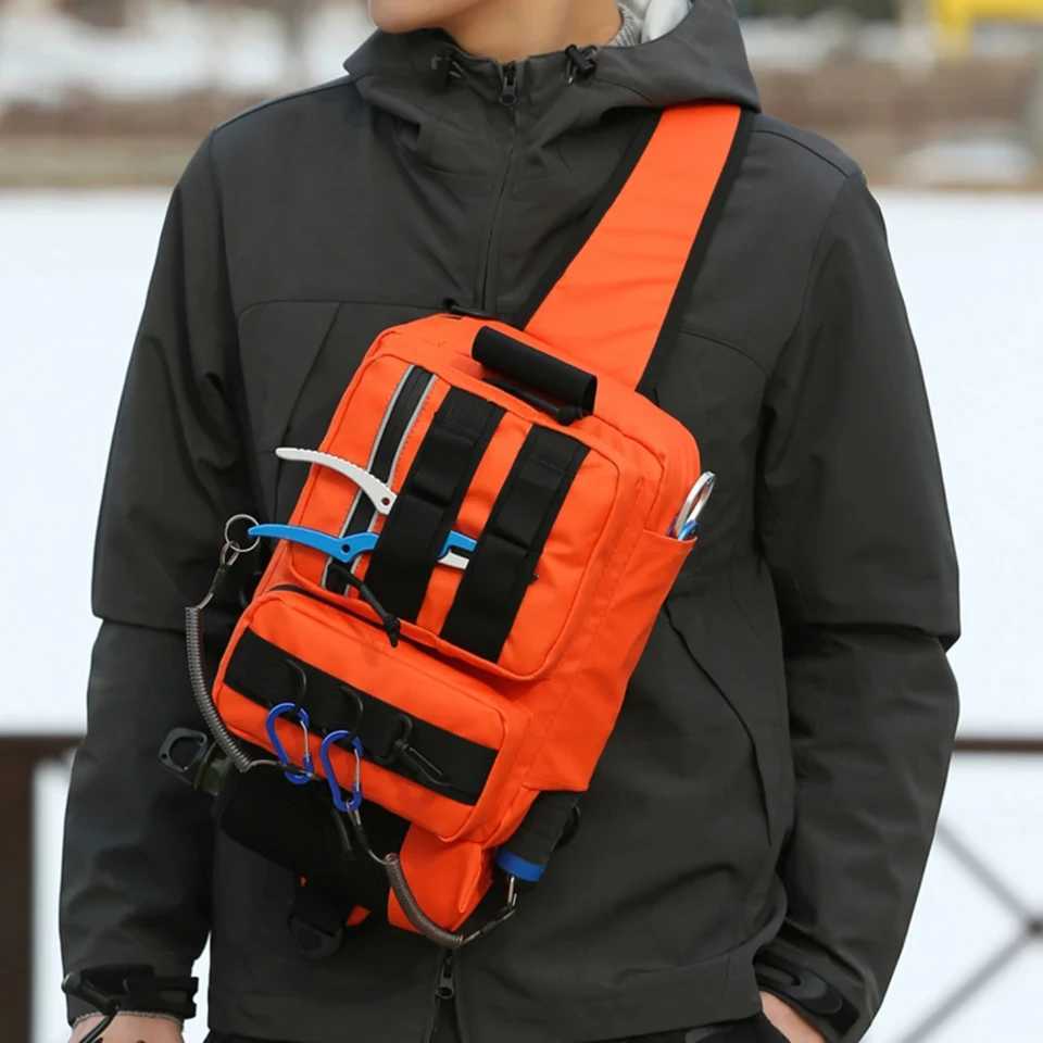 Fishing Tackle Backpack Lure Box Single Shoulder Crossbody Tactical Bags Waist Pack Multi Pockets Men Fly Fishing Backpack Z250411