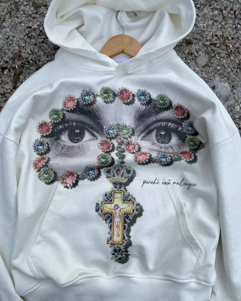 Street Retro Trendy Brand Fashion Animation Printed Super Large Pullover Hoodie Men Y2k Gothpunk Casual Sweatshirt Jacket Women