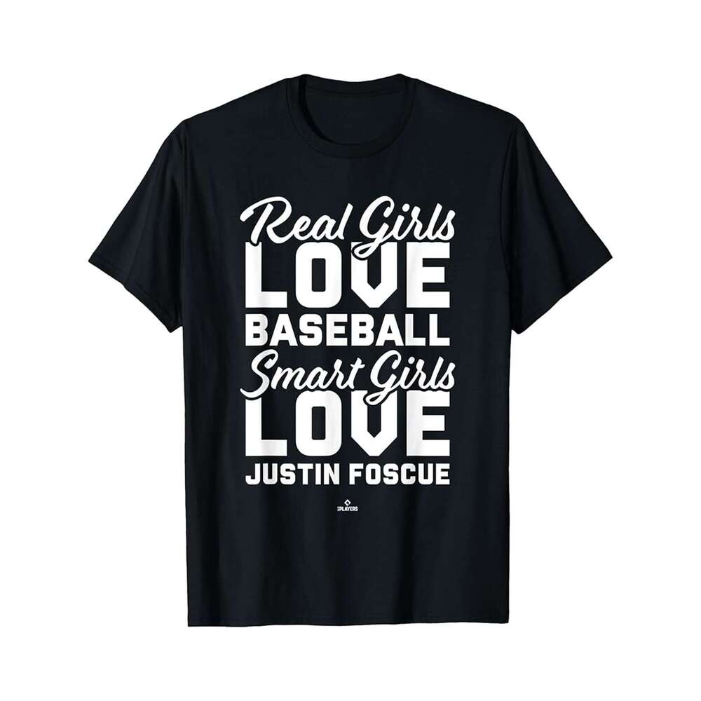 Designer T-shirt Smart Girls Love Justin Foscue Texas Baseball MLBPA 100% pure cotton, short-sleeved; casual, comfortable and fit well - 220g T-shirt