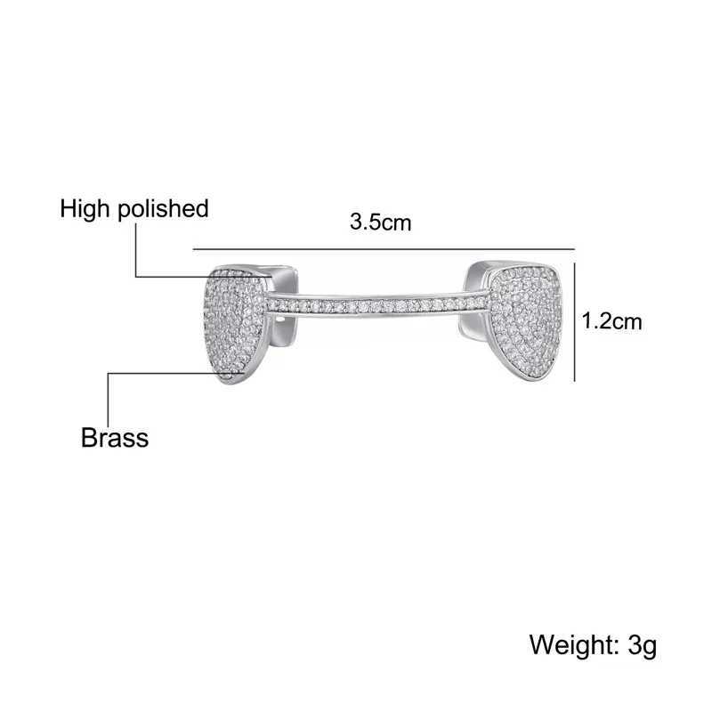 Hip Hop Iced Out Teen Grilz hat with sparkling cubic zirconia mini paving top and bottom charm grill set suitable for mens and womens jewelry gifts W2