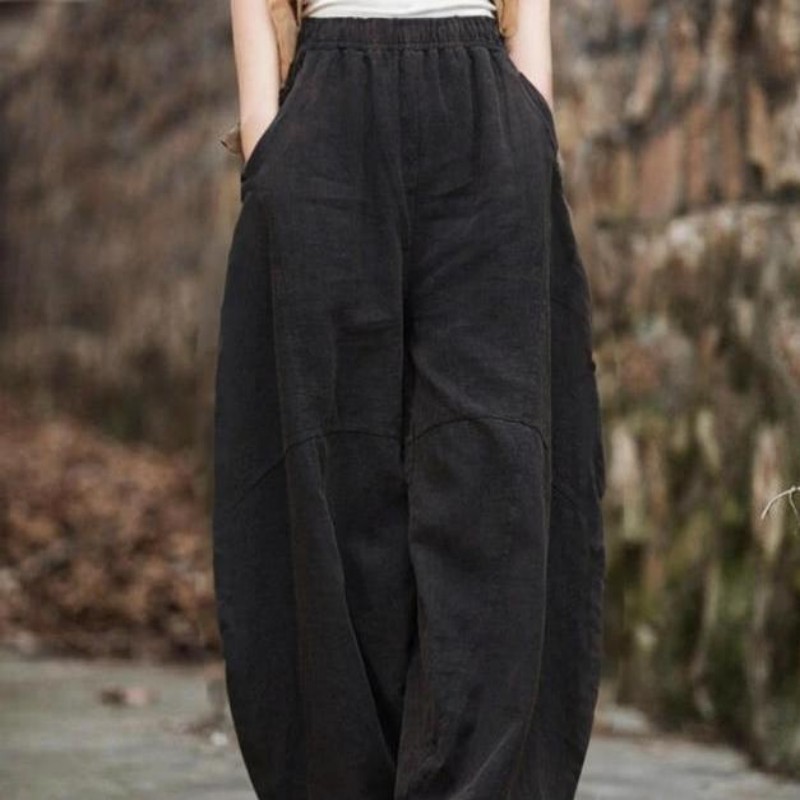 Women's Pants & Capris--Spring Autumn Casual High Waist Slimming Lantern Pants Set, Comfortable Breathable Women's Outfit--8020