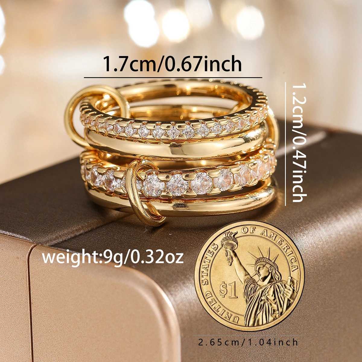 Interlocking ring with personalized design suitable for daily wear and friendsXJ250412