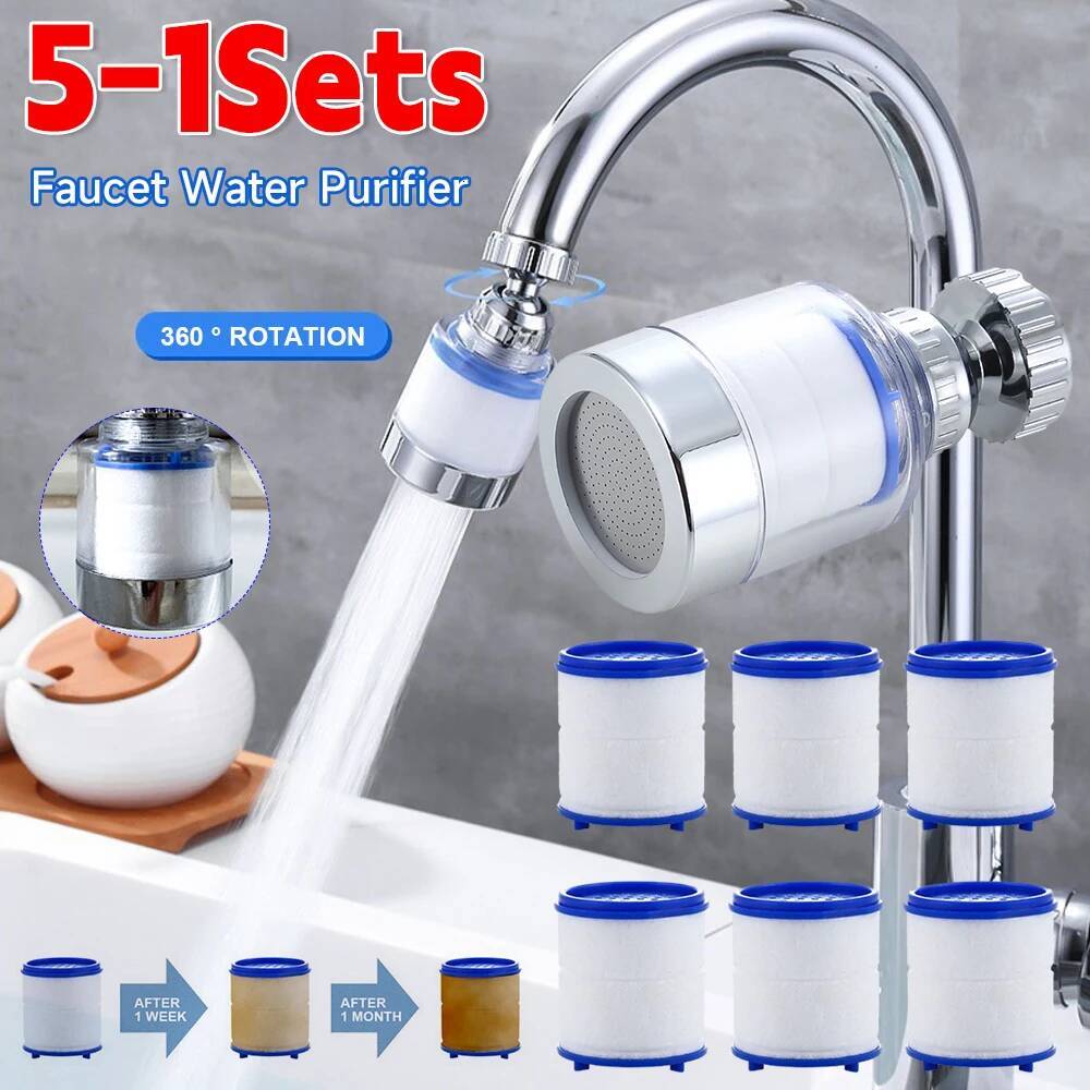 Set Faucet Filter Element Remove Chlorine Heavy Metals Filtered Showers Head Bath Filtration Purifier Soften Hard Water