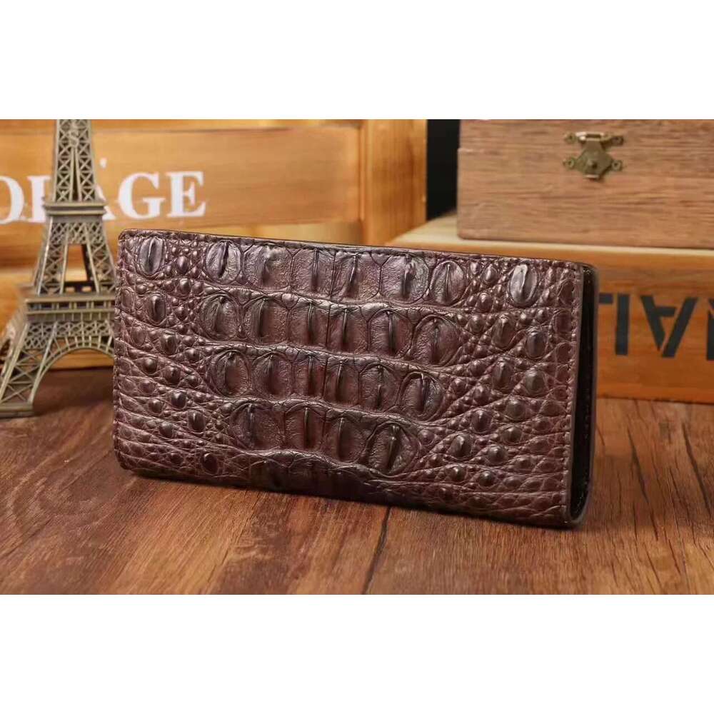 2024 Fashion Business Men's Alligator Wallets Crocodile Genuine Leather Long Organizer Wallet Boy Brand Card Holder Purse