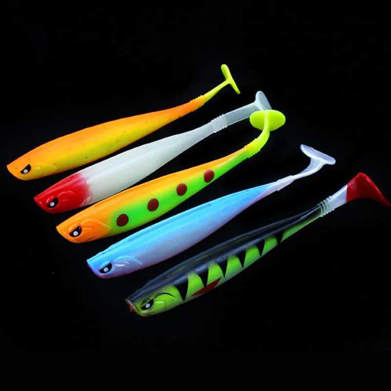 5PC Lot 12cm 10g Soft Fishing Wobbler Lure Bait Kit Spinning Casting Lures Jig Swimbait Artificial Luminous Silicone Tackle Z250411