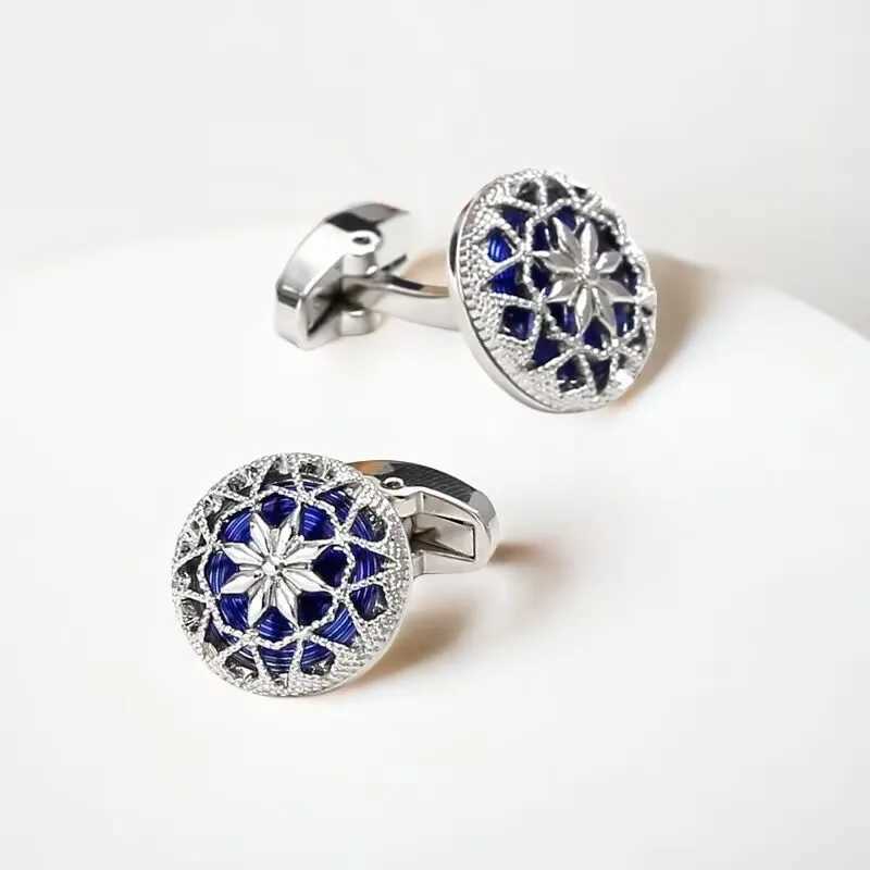 2024 New Kawei Craft Hollow Cufflinks Agate Retro Cufflinks Groom Jewelry Gift ButtonsT250412