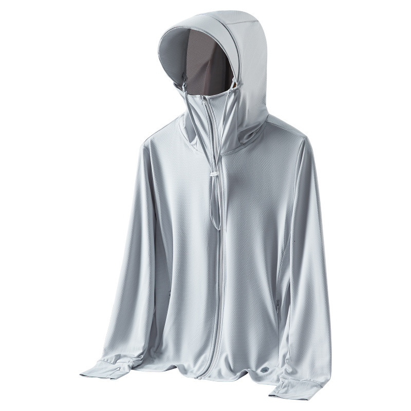 Outdoor Skin Clothing Summer Anti Uv Ice Silk Mens and Womens Quick Drying Jacket Long Sleeved Thin Breathable Sports Sun Protection Clothing
