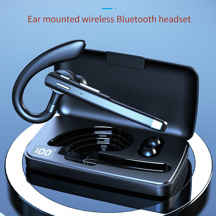 Hanging wireless Bluetooth earphones with digital display, popular business model YYK520, in car dual label intelligent noise reduction