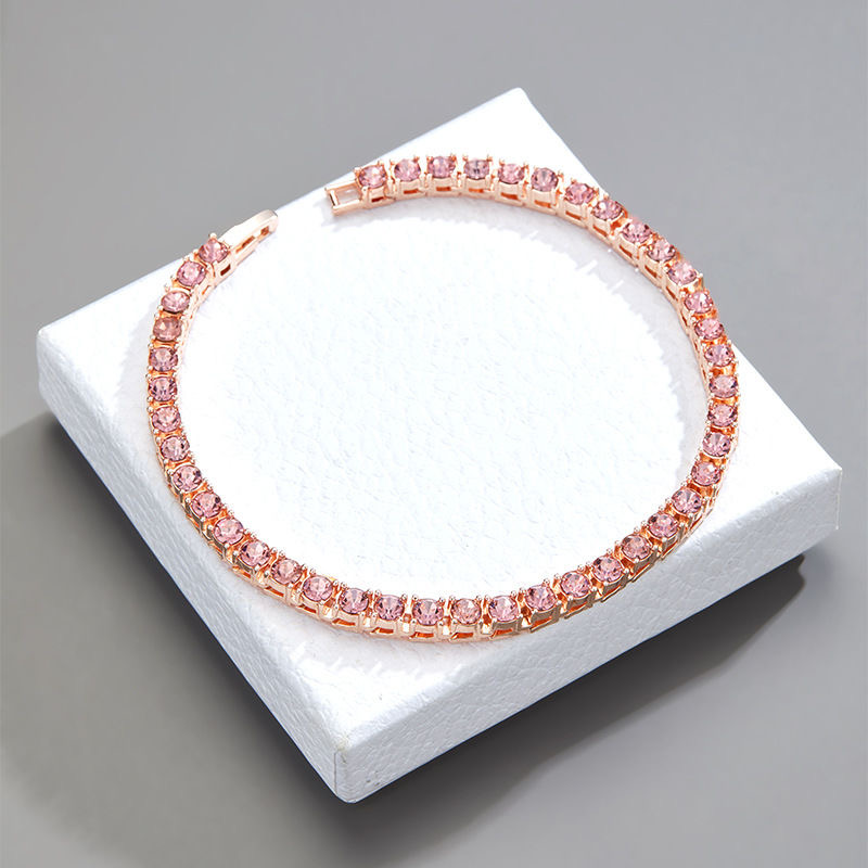 Gold-Plated 5mm Width Tennis Chain Necklace for Men & Women Chilled Silica Design, 20 inches Length