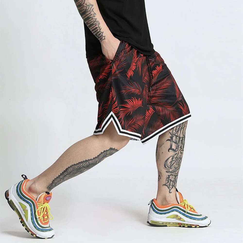 American Retro Hiphop Shorts Men's Loose High Street Bo Sports Casual Fashion Straight Five-point Pants Summer