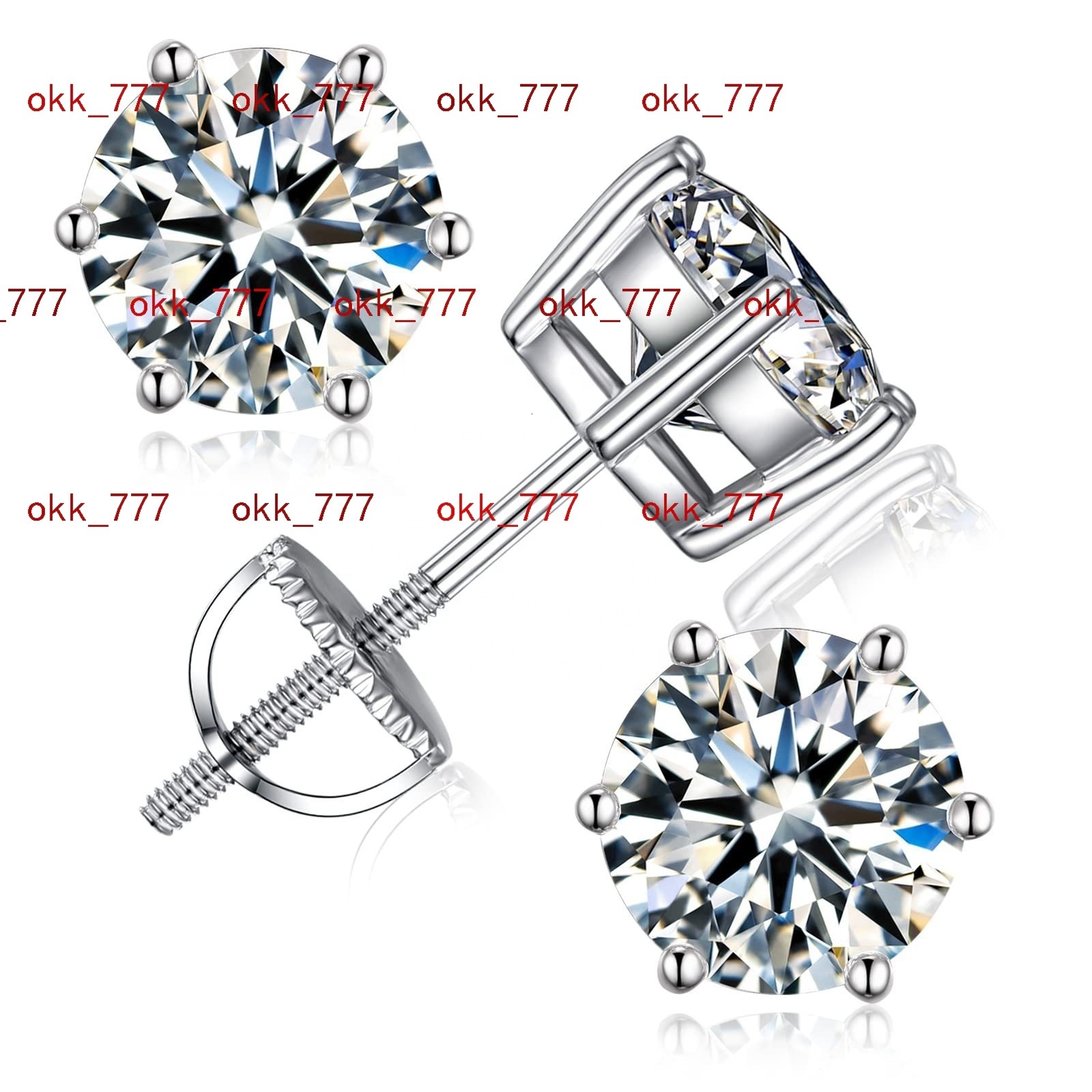 Silver Moissanite Jewelry Moissanite Earrings Screw Back Men Moissanite Earrings Other Fashion Earrings Fashion Hip Hop Jewelry
