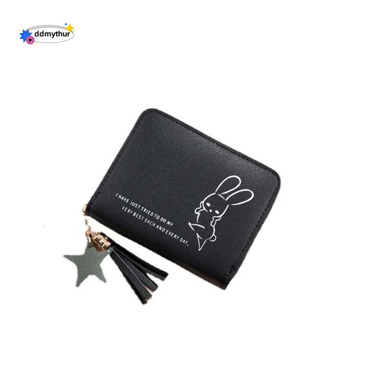 New urious Women's Wallets PU Leather Zipper Small Cute Little Rabbit Pattern Women Mini Girl Coin Purse ddmythur