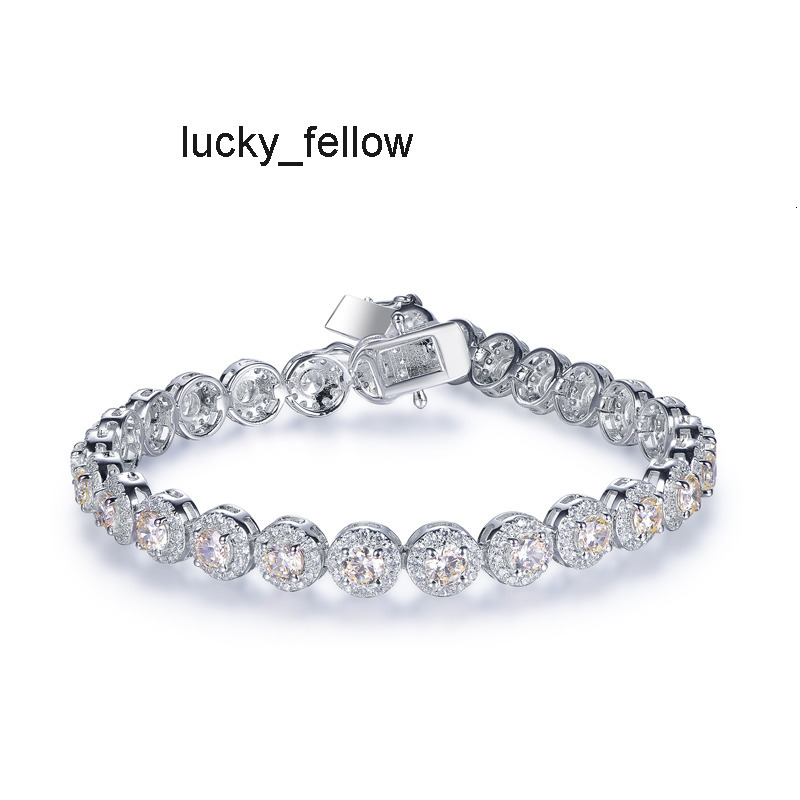 Kirin Jewelry Moissanite Tennis Bracelet 925 Silver Moissanite Chain Hip-Hop Tennis Chain