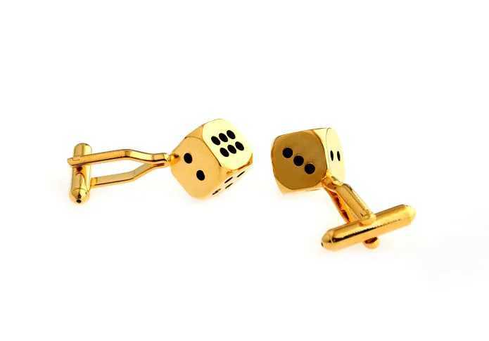 Mens casino cufflinks made of high-quality brass material and designed with golden dice. Wholesale and retail of cufflinksT250412