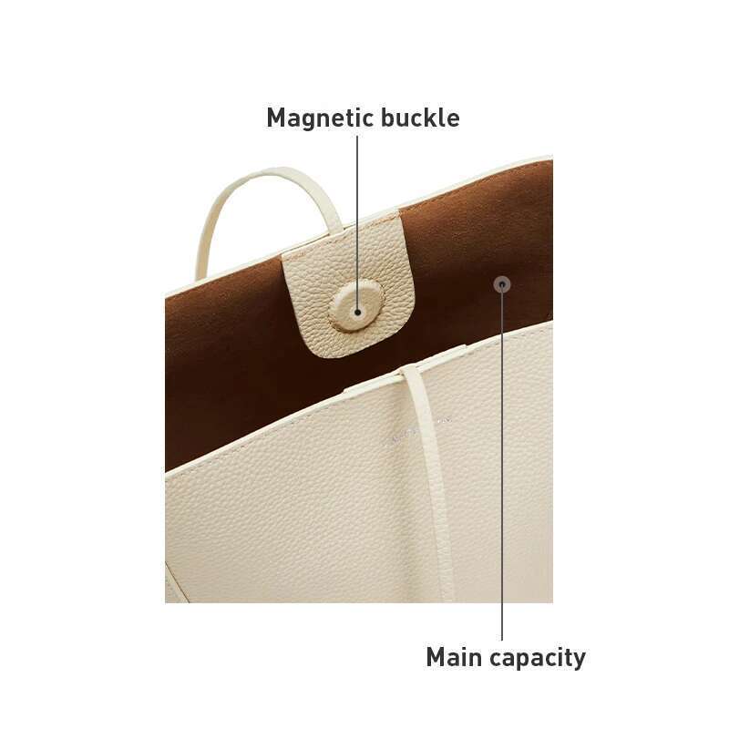 LA FESTIN Original Woman Leather Fashion Handbag Casual Large Capacity Shoulder Bags 2024 New Style Shopping Bag