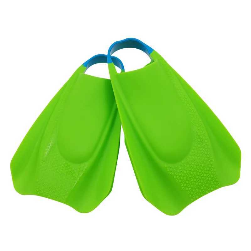 High quality silicone swimming diving flip cover adult freestyle assisted training dual fin inflatable sleeve short flip coverY250412