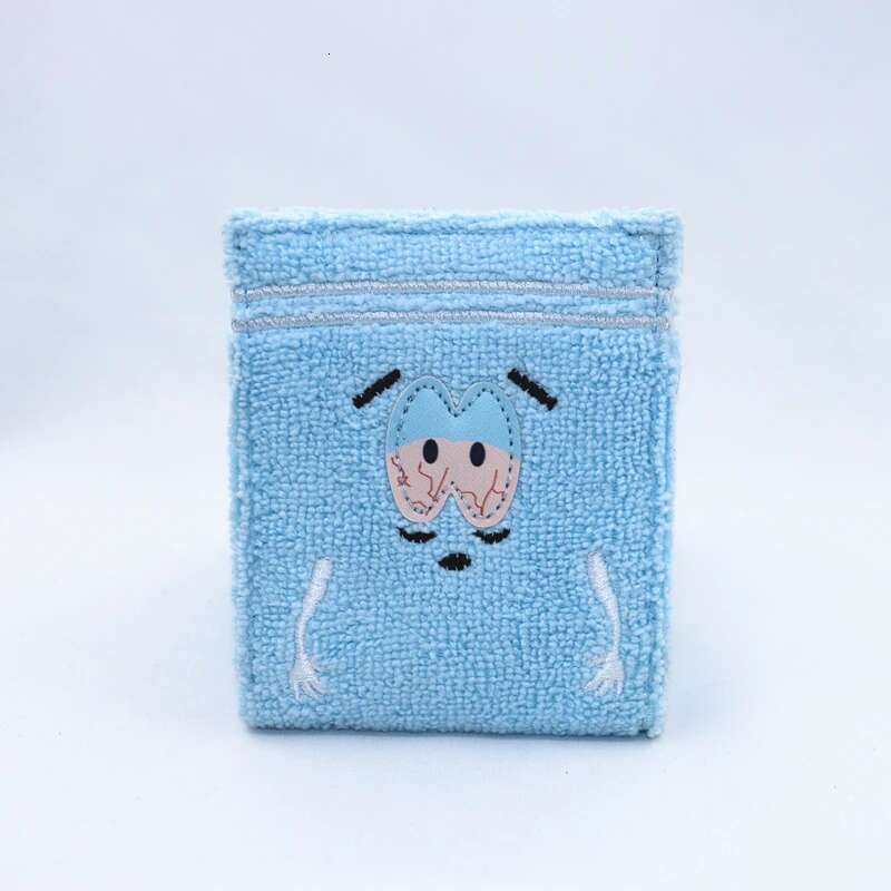 Cute Towel cloth embroidered anime fashion wallet, designer personalized ID card holder ddmythur