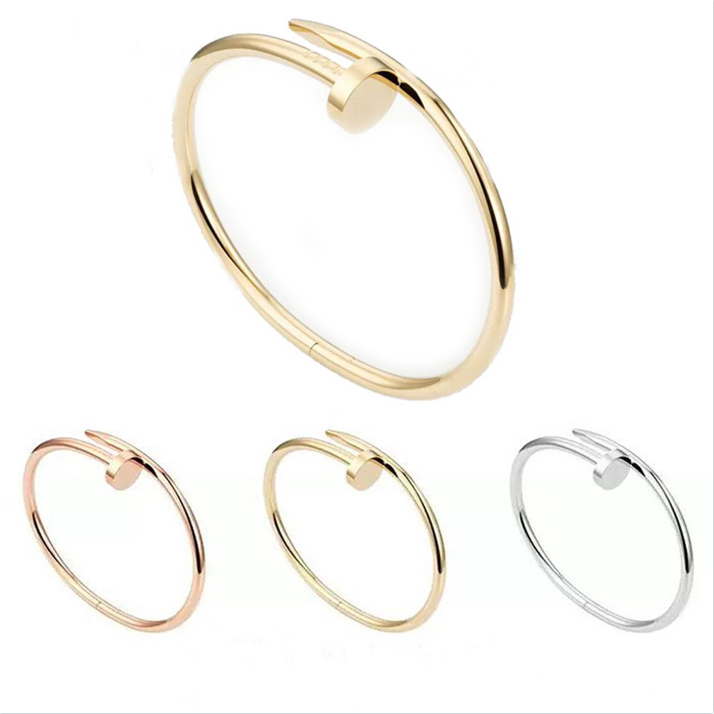 Fashion Nail Bracelet Designer Jewelry Classic Bangle 18K Gold Plated Titanium Steel Diamond for Women Men Bracelets Silver Luxury Jewelrys Braceletes KK1139
