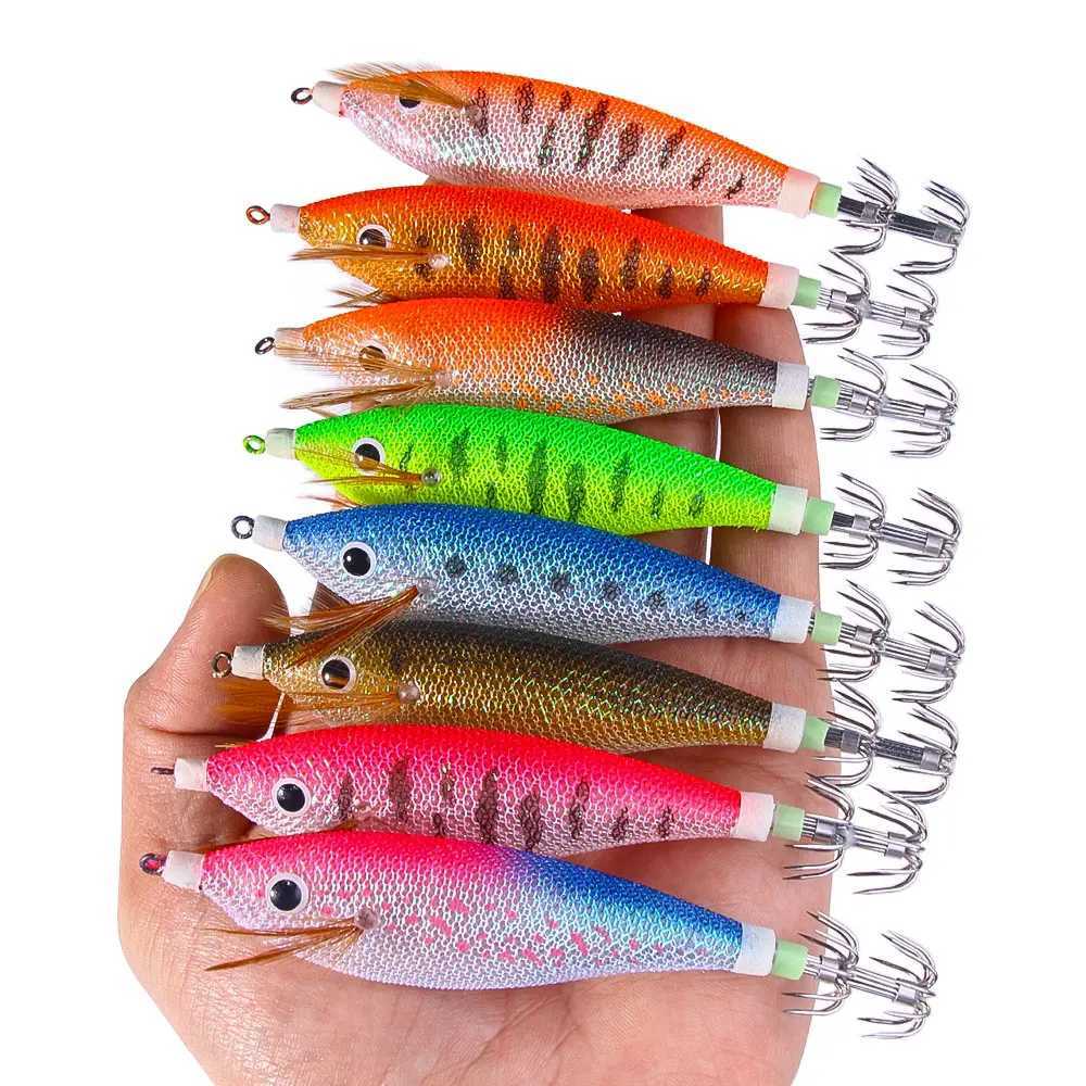 1PCS/Glowing Egging Lures Squid Hooks horizontal Luminous Squid Trolling Lure Octopus Hook Tackle11CM/13.4G Z250411