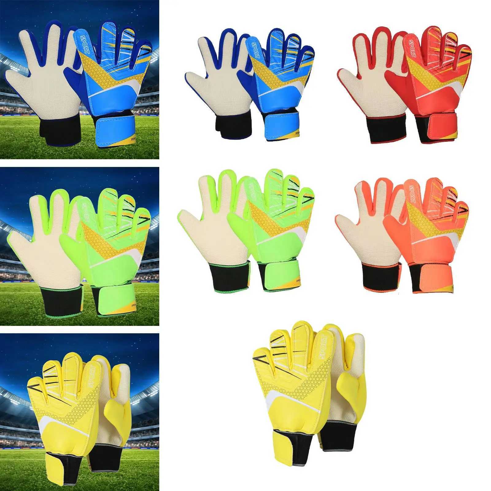 Kids Football Goalkeeper Gloves for Beginner Trendy Sports Supplies Gift Boys and Girls Non Slip Protective Lightweight MittsW251112