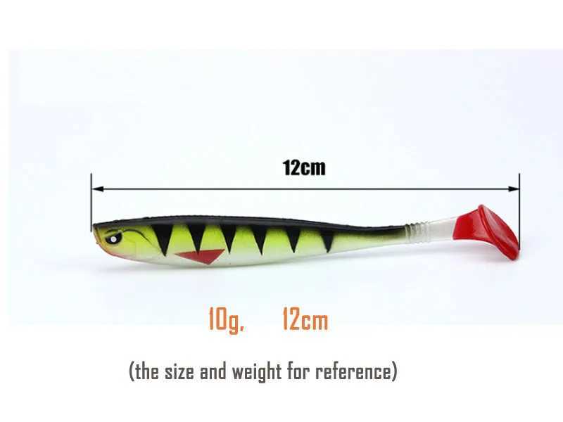 5PC Lot 12cm 10g Soft Fishing Wobbler Lure Bait Kit Spinning Casting Lures Jig Swimbait Artificial Luminous Silicone Tackle Z250411