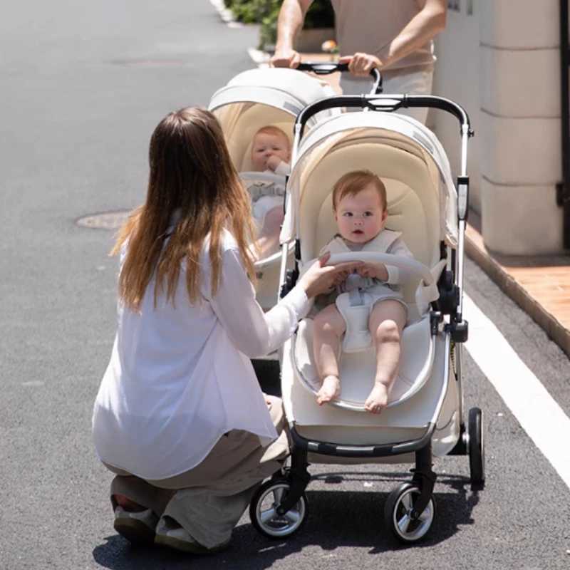 Luxury Double Baby Cart Lightweight and Detachable Double Baby Cart Folding Double Baby Cart Shock Absorber W250411