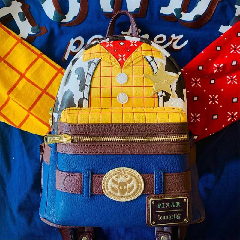 Disney Pixar Toy Story Woody Sheriff PU Leather Backpack Handbag Casual Bag Childrens Bag Wallet Gift X250412