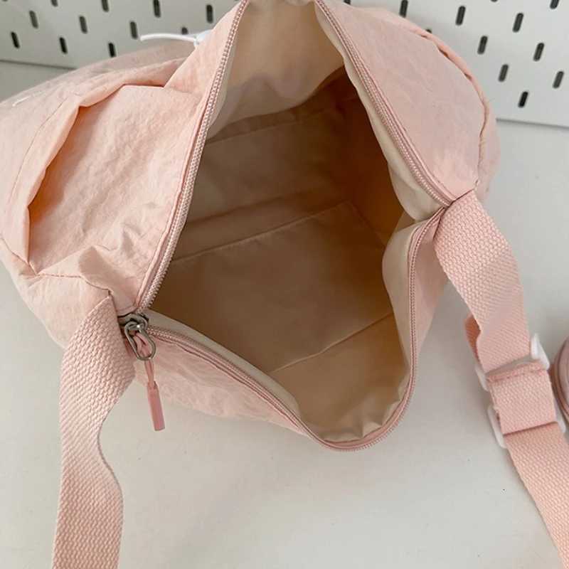 Japan Style Women Crossbody Bag New Casual Nylon Letter Composite Bag Simple Large Capacity Canvas Single Shoulder Tote BagT2511112