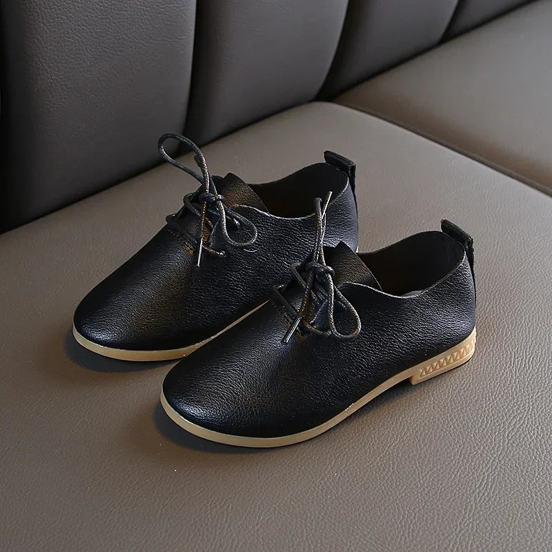 Cute toddlers little girls PU leather shoes formal boys school shoes students lace party evening dresses baby H04183 250411
