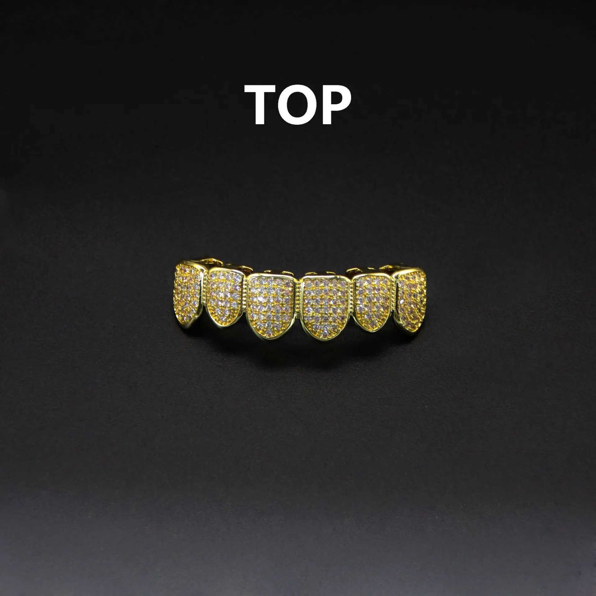 CZ Tooth Scrub Set suitable for unisex top bottom mouth gold silver tooth scrub tooth cover detachable dental fashion jewelry W250412