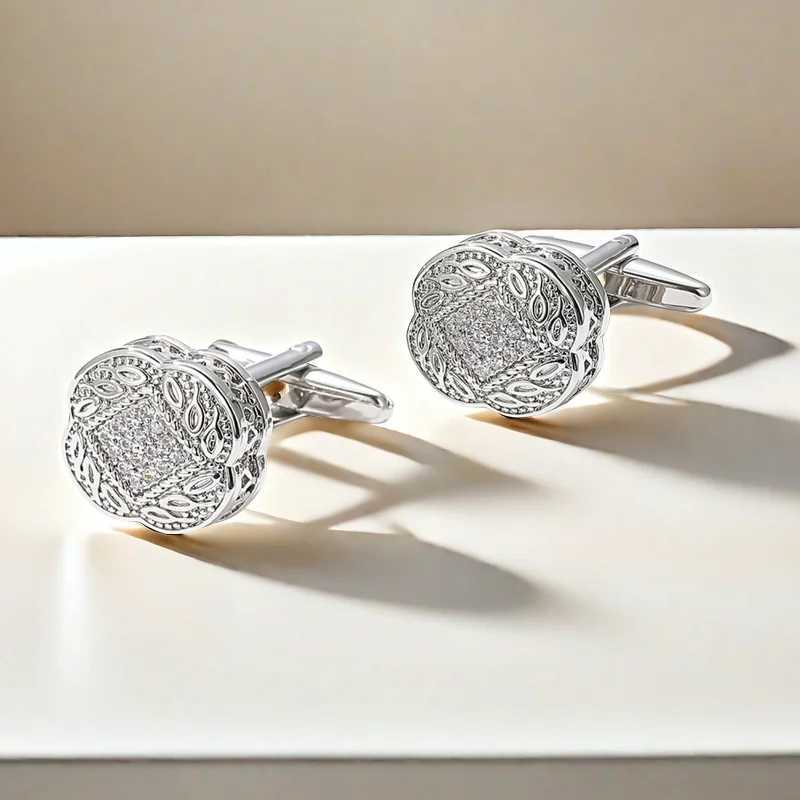 French Business Cufflinks Banquet Gifts Cufflinks Mens High End Crystal Zircon Cufflinks Wedding CufflinksT250412