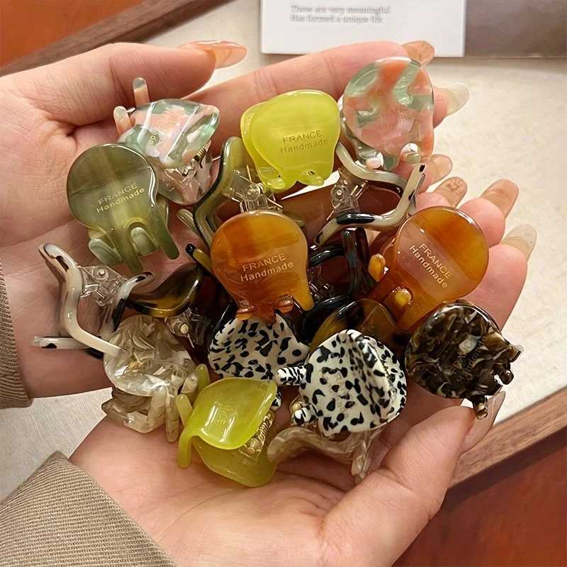 2 pieces/set of mini acetate hair clips cute small size hair clips elegant side pin hair clips for girls Y2504012